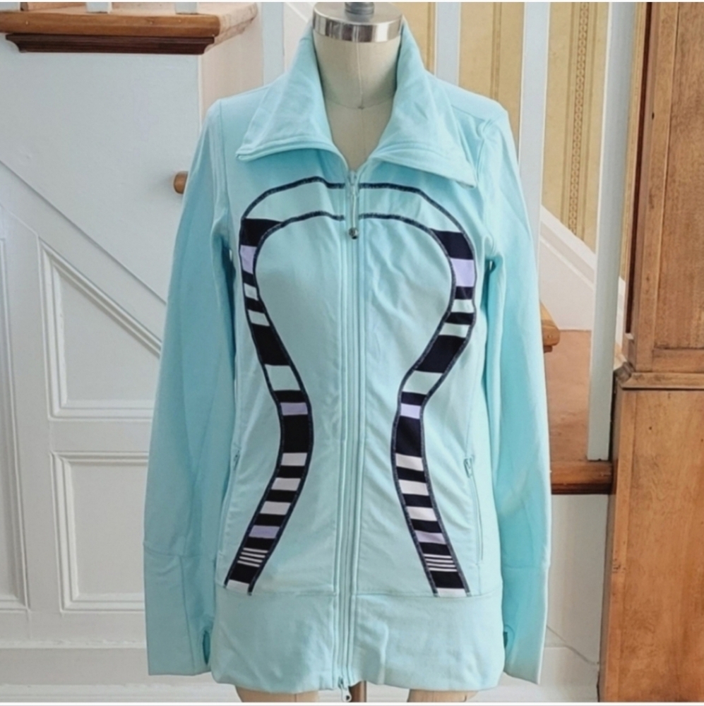 Lululemon Athletica In Stride Jacket Size 6 Heathered Aquamarine - Picture 1 of 6